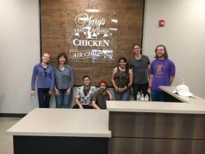 tour group at Marys Chicken headquarters